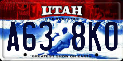 UT license plate A638KO