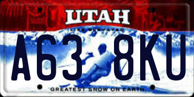 UT license plate A638KU