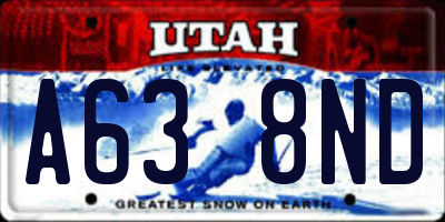 UT license plate A638ND