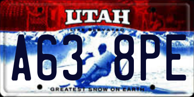 UT license plate A638PE