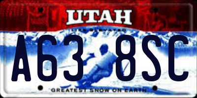 UT license plate A638SC