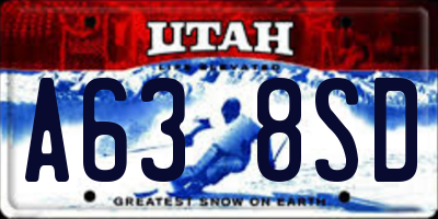 UT license plate A638SD