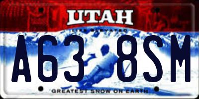 UT license plate A638SM