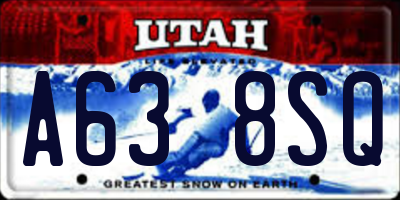 UT license plate A638SQ