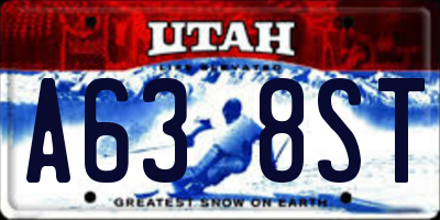 UT license plate A638ST