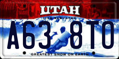 UT license plate A638TO