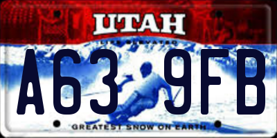 UT license plate A639FB