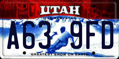 UT license plate A639FD