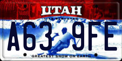 UT license plate A639FE