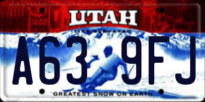 UT license plate A639FJ