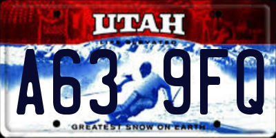 UT license plate A639FQ