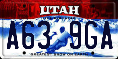 UT license plate A639GA