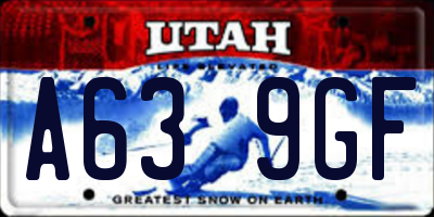 UT license plate A639GF