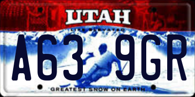 UT license plate A639GR