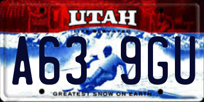 UT license plate A639GU