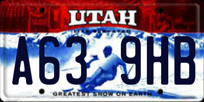 UT license plate A639HB