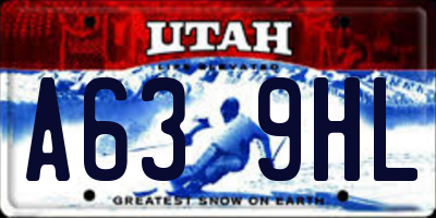 UT license plate A639HL