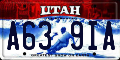 UT license plate A639IA