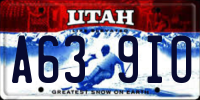 UT license plate A639IO