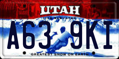 UT license plate A639KI