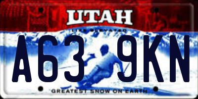 UT license plate A639KN