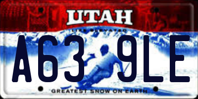 UT license plate A639LE