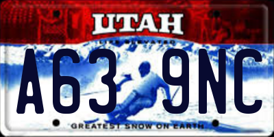 UT license plate A639NC