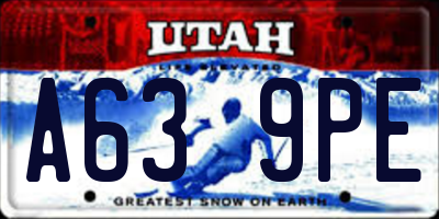 UT license plate A639PE