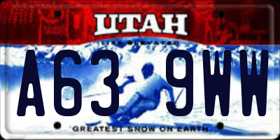 UT license plate A639WW