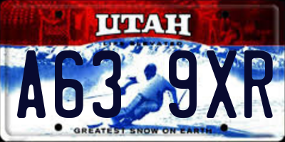 UT license plate A639XR