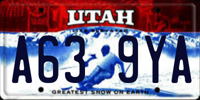 UT license plate A639YA