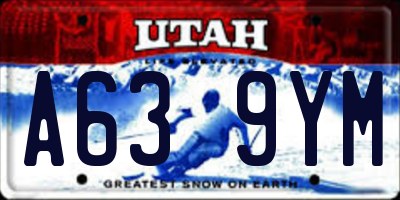 UT license plate A639YM