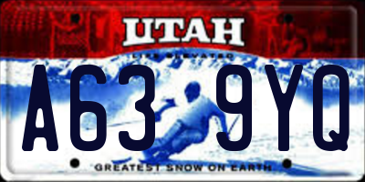 UT license plate A639YQ
