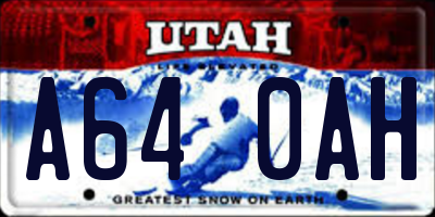 UT license plate A640AH