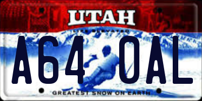 UT license plate A640AL