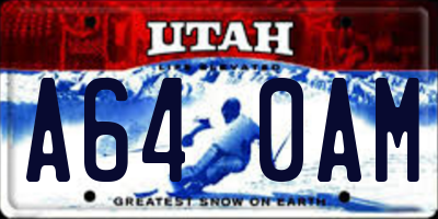 UT license plate A640AM