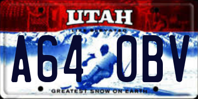 UT license plate A640BV
