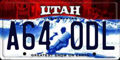 UT license plate A640DL