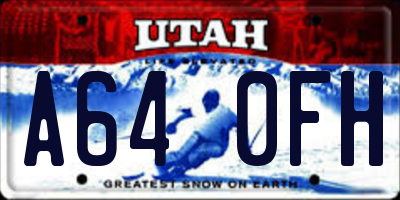 UT license plate A640FH