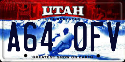 UT license plate A640FV