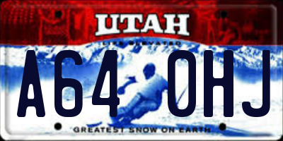 UT license plate A640HJ