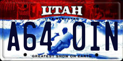 UT license plate A640IN