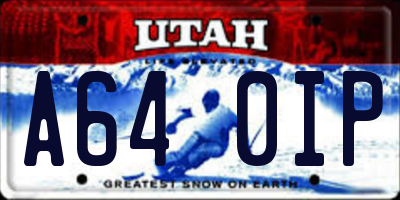 UT license plate A640IP