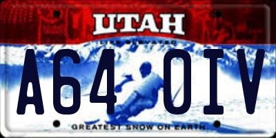 UT license plate A640IV