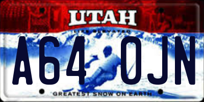 UT license plate A640JN