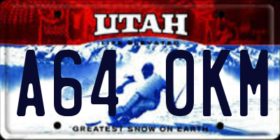 UT license plate A640KM