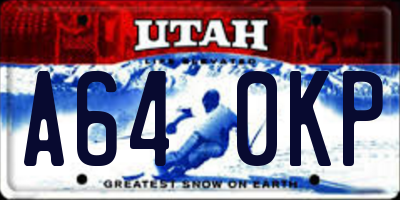 UT license plate A640KP