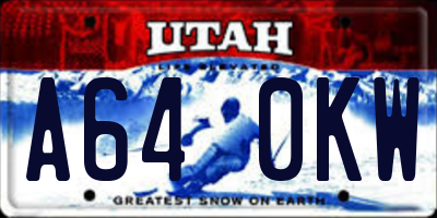 UT license plate A640KW