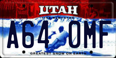 UT license plate A640MF