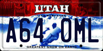 UT license plate A640ML